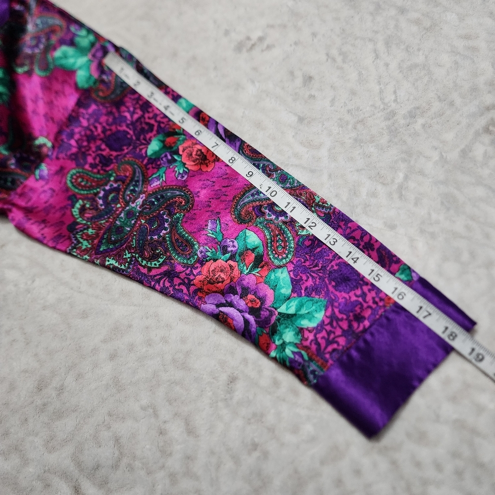 Victoria's Secret Vintage Gold Label Satin Floral paisley Sleep Shirt Size S - Picture 9 of 14